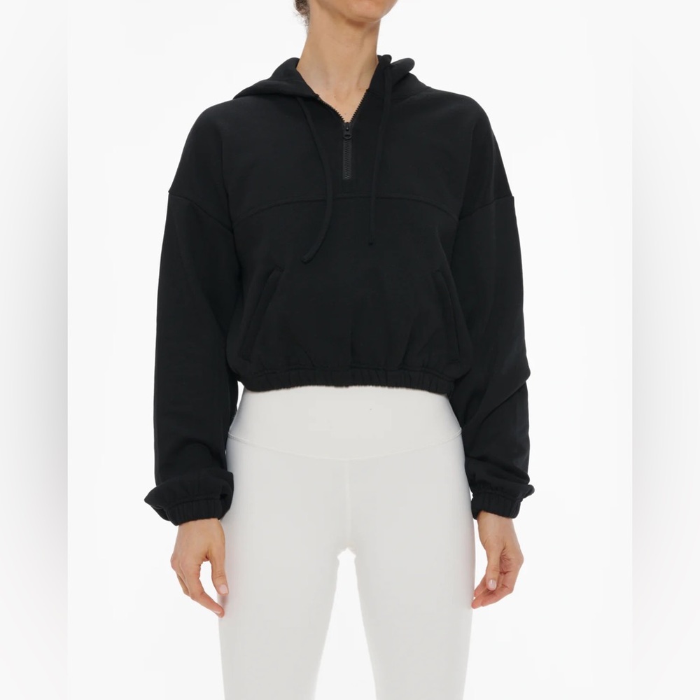 ALO Yoga Stadium Half Zip Hoodie Black xs/smalll